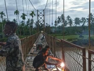 PUPR Aceh Barat Rehab Jembatan Gantung Lhok Malee-Cot Lagan 
