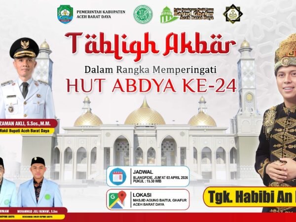 Tgk Habibi An Nawawi Akan Isi Tablig Akbar di Masjid Agung Abdya