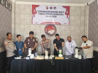 Polres Langsa Musnahkan 2,5 gram Sabu