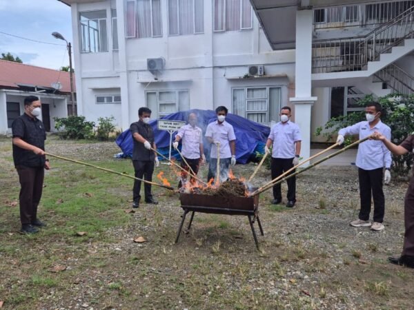 Disaksikan Instansi Lain, Kejaksaan Negeri Nagan Raya Musnahkan Barang Bukti yang Sudah Inkracht