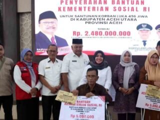 Kemensos RI Salur Santunan Rp 2, 48 Miliar Bagi Luka Berat Banjir Aceh Utara