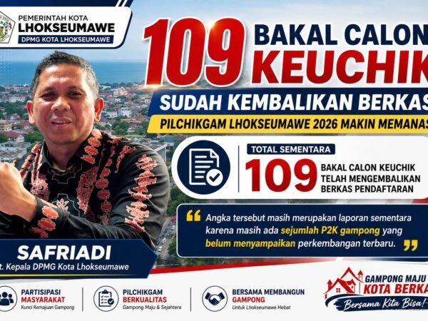 109 Bacalon Keuchik Sudah Kembalikan Berkas, Pilchikgam Lhokseumawe 2026 Makin Memanas