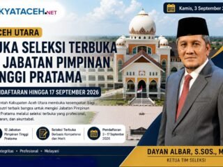 Aceh Utara Buka Seleksi Terbuka 12 Jabatan Pimpinan Tinggi Pratama, Pendaftaran hingga 17 September 2026