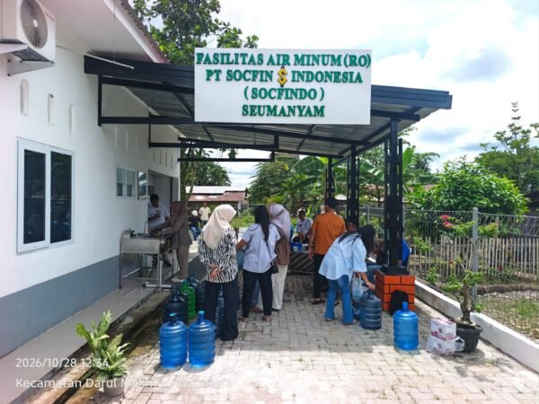 PT Socfindo Kebun Seumanyam Sediakan Fasilitas Air Minum Sehat Gratis Berbasis Teknologi RO untuk Karyawan